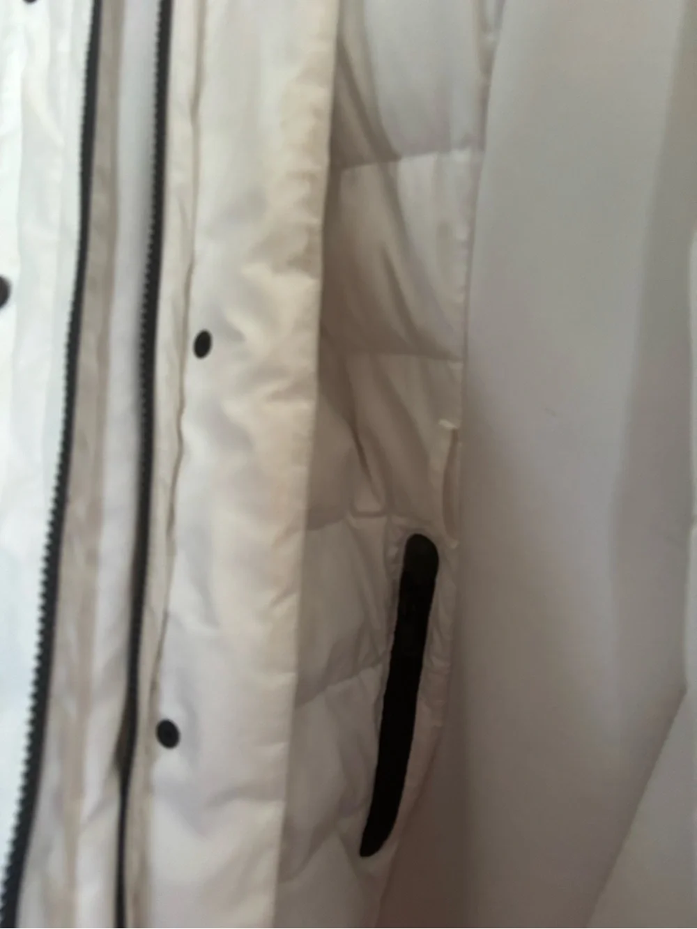 Michael Kors White Quilted Coat with Black MK Logo
